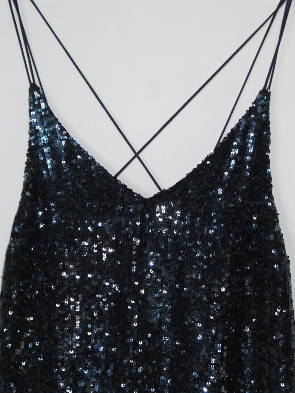 Free People women's dress size XS dark blue sequin mini strappy party slip - Picture 7 of 13
